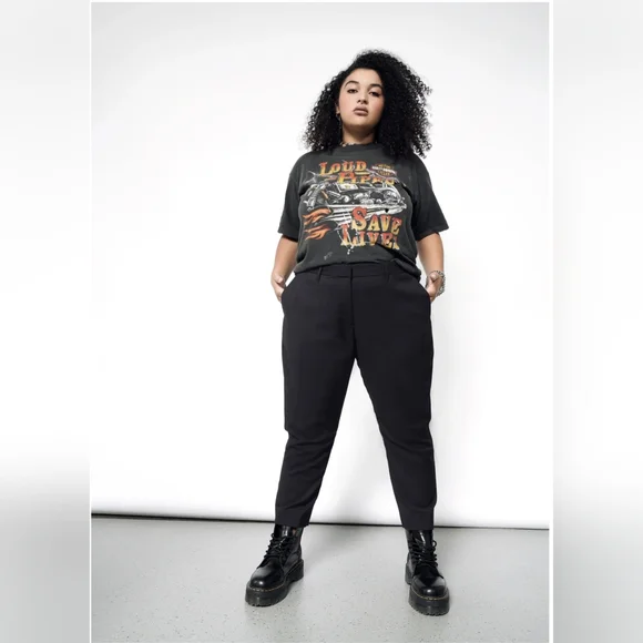 Wildfang Empower Slim Crop Pant Black Size 12 - Picture 1 of 7